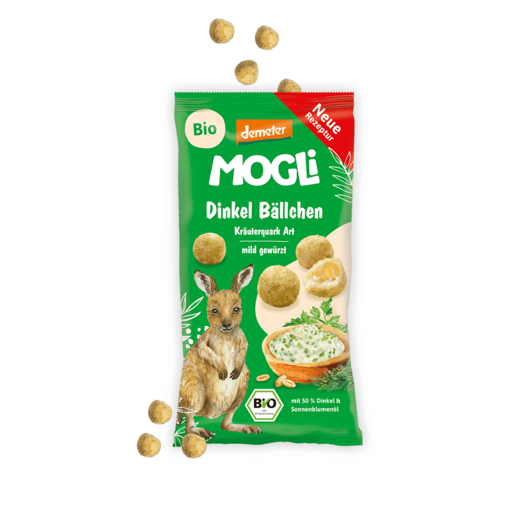 MOGLi Dinkel Bällchen Kräuterquark Packshot