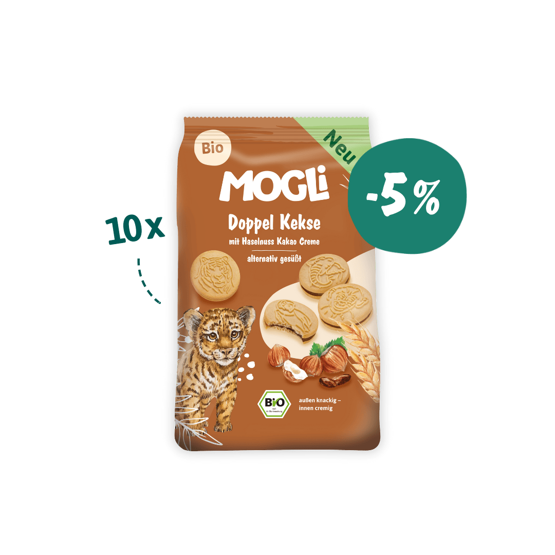 MOGLi Doppel Kekse Kakao Packshot Vorratspreis 10 Stück