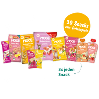 MOGLi Packshots der Snacks vom Frühlings-Bundle