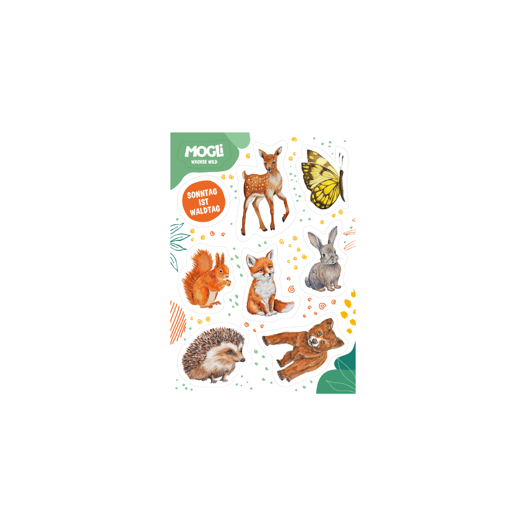 MOGLi Stickerbogen Waldtiere Packshot
